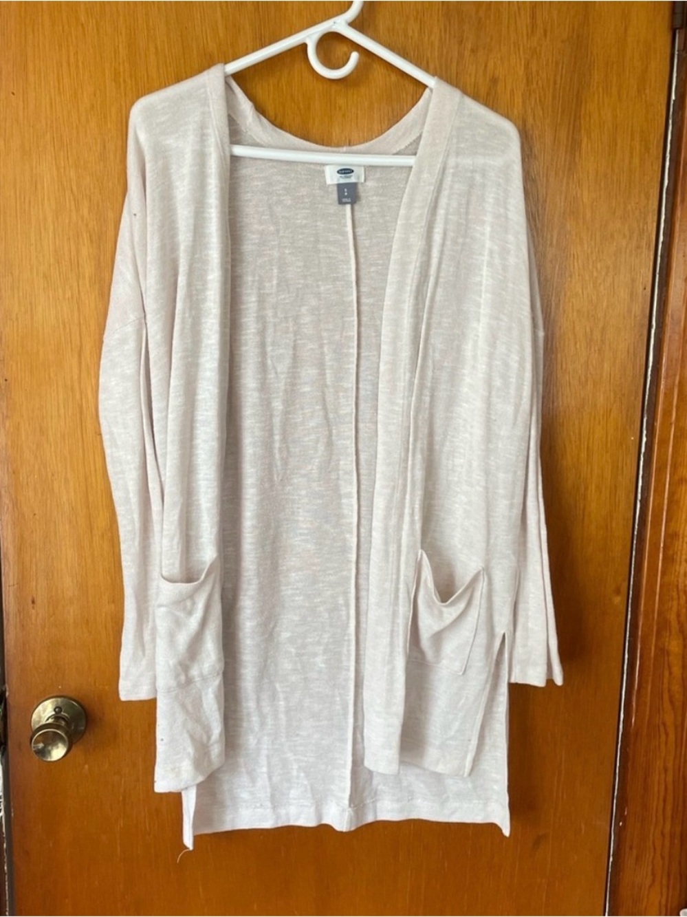 Old Navy Open-Front Long Cardigan Sweater - Beige/Cream